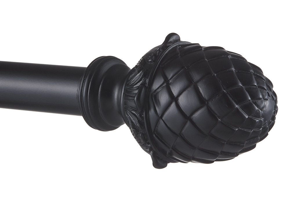 Nikhat Single Curtain Rod, 36" - 72", Black