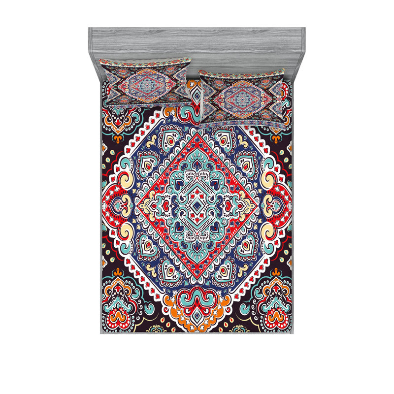 Multicolore ensemble de draps et taies décoratives Ambesonne, Calking Sheet Set + 1 Fitted Sheet + 4 Pillowcases
