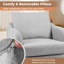 Chaise d'appoint en sherpa avec coussin de siège et pieds en bois d'hévéa pour la chambre à coucher-232302948