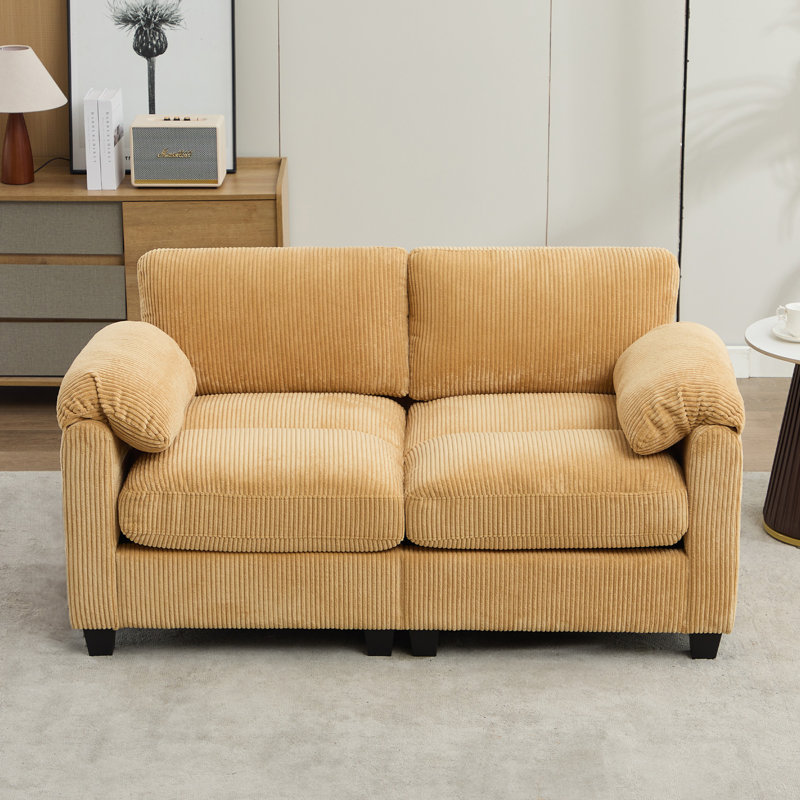 60.6'' Modular Loveseat Sofa, Yellow