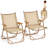 Folding Camp Chairs Set of 2 with Aluminum Frame Support 400 LBS with Armrests