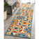 Dickenson Cabo Floral Machine Made Power Loom Polypropylene Indoor Area Rug in Gold/Orange/Blue