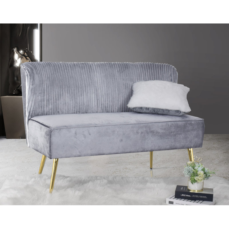 Maleka Loveseat, Gris argenté, 32.3" H x 46.7" W x 27.2" D