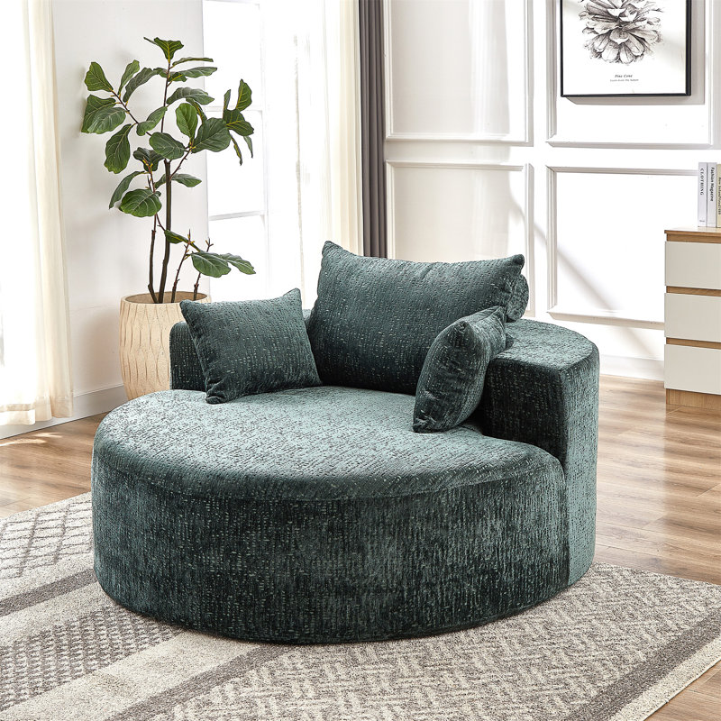 55''L Chenille Sponge Single Sofa,No Assembly Required,Fluffy Modern Sleeper Chair For Living Room, Bedroom, Lounge And Projection Room(Not A Swivel Chair.)