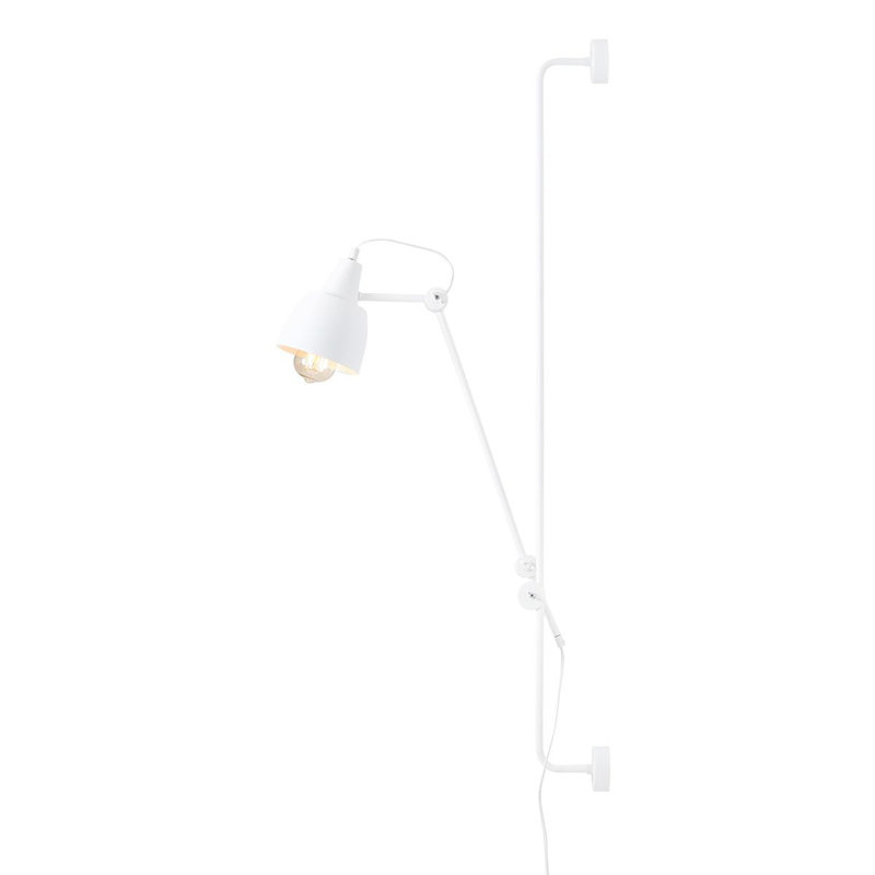 Gonde Steel Swing Arm Sconce, White, 113cm H x 13cm W x 80cm D