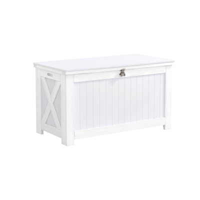 AIUEKES 140-Gallon Solid Wood Frame + Shiboard Storage Box (Natural Wood) — Ideal for Decks & Patios