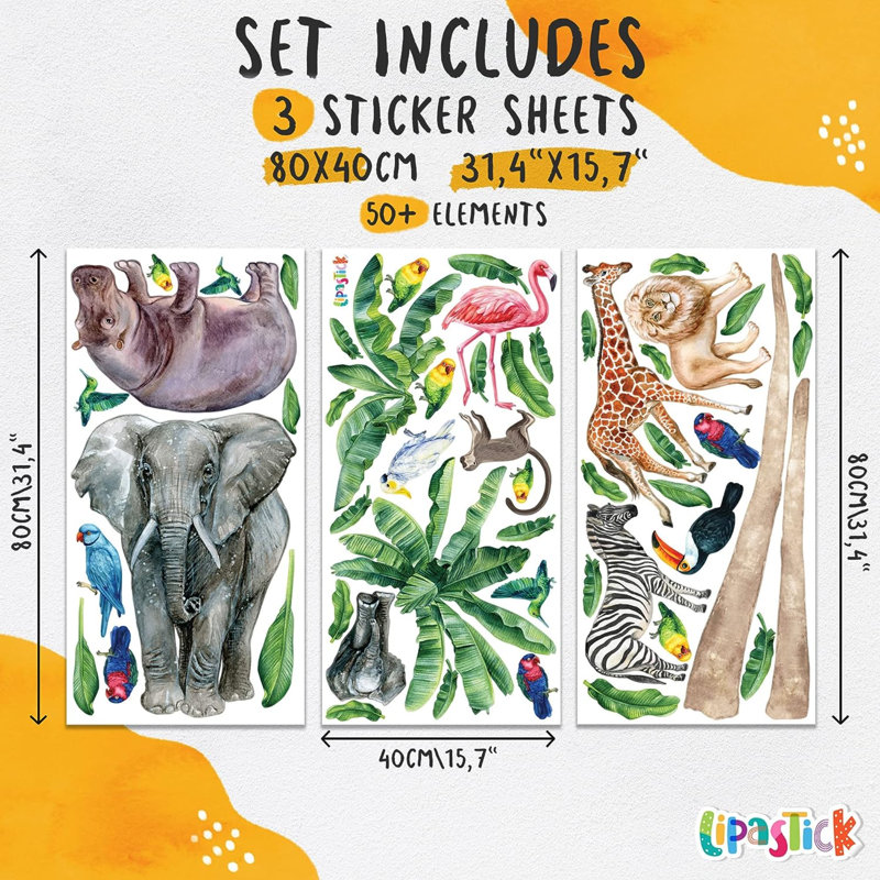Adhésif décoratif animaux Mildenhall, H 100 po x l 59 po