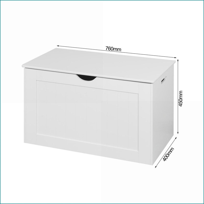 Banc de rangement relevable avec charnières de sécurité, blanc cassé | Hall d'entrée | Panneau de fibres à densité moyenne