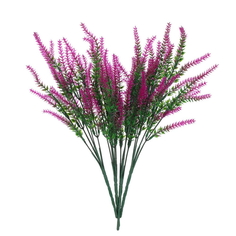 4 bouquets de fleurs de lavande artificielles, Lotus rouge