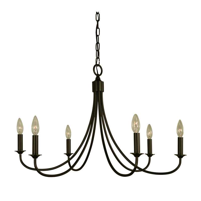 Cammy 6 - Light Dimmable Classic / Traditional Chandelier, Mahogany Bronze