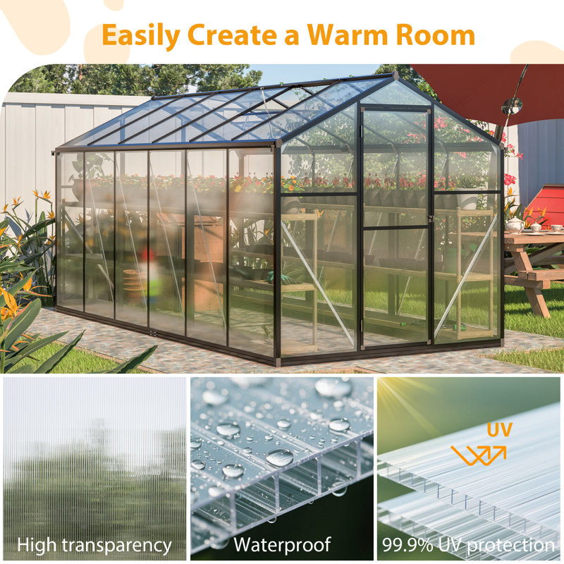 Feuilles de polycarbonate à double paroi durables et imperméables, protection contre les rayons UV, paquet de 20 panneaux