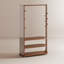 Porte-vêtements sur pied pleine grandeur en bois massif avec roulettes verrouillables et base amovible-388469814