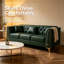 Canapé modulaire Chesterfield trois places en similicuir vert-1922505262