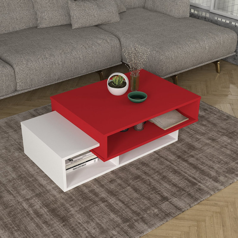 Table basse avec rangement Rausch, Rouge