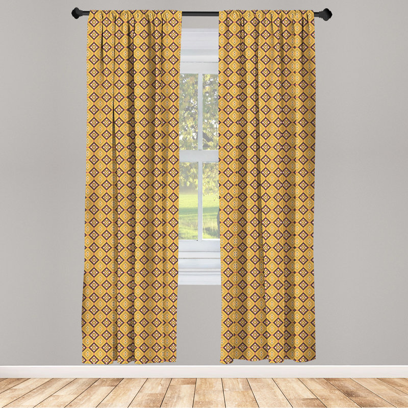 African Semi-Sheer Rod Pocket Sliding Panel, 28" x 63"