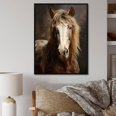 Union Rustic Galloping Brown Horse Front On Canvas Print