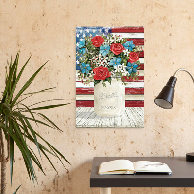 Patriotic Blooms Contemporary Summer Flower Art