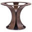 Table de salle à manger ronde Naser 48 pouces avec dessus en verre, couleur noyer foncé-424275500