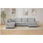 Canapé modulaire en forme de U Canapé modulaire rembourré en L de 125,2 po avec repose-pieds mobile et poches de rangement latérales pour le salon, gris