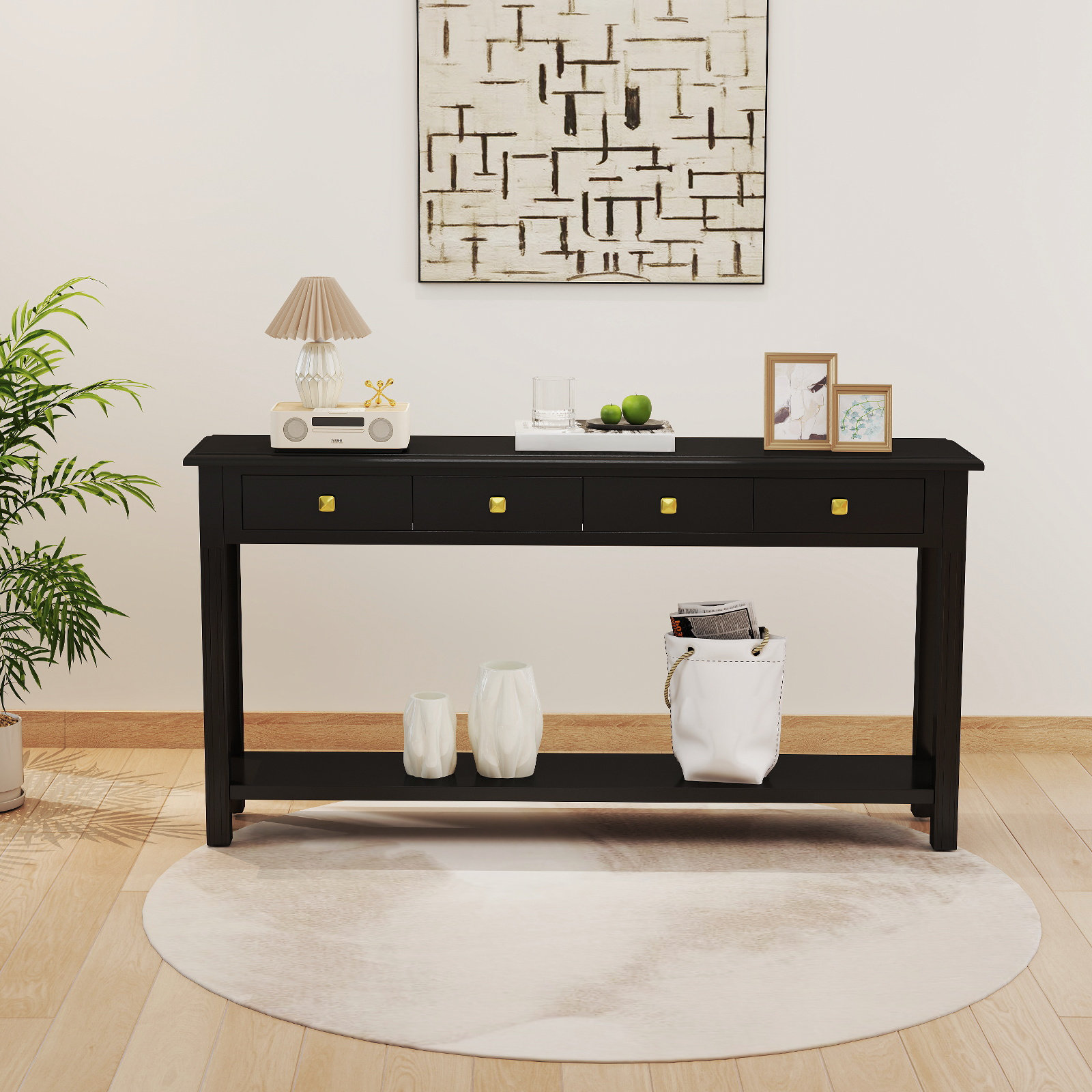 Lark Manor™ 60" Long Console Table Narrow Sofa Table, Modern Entryway ...