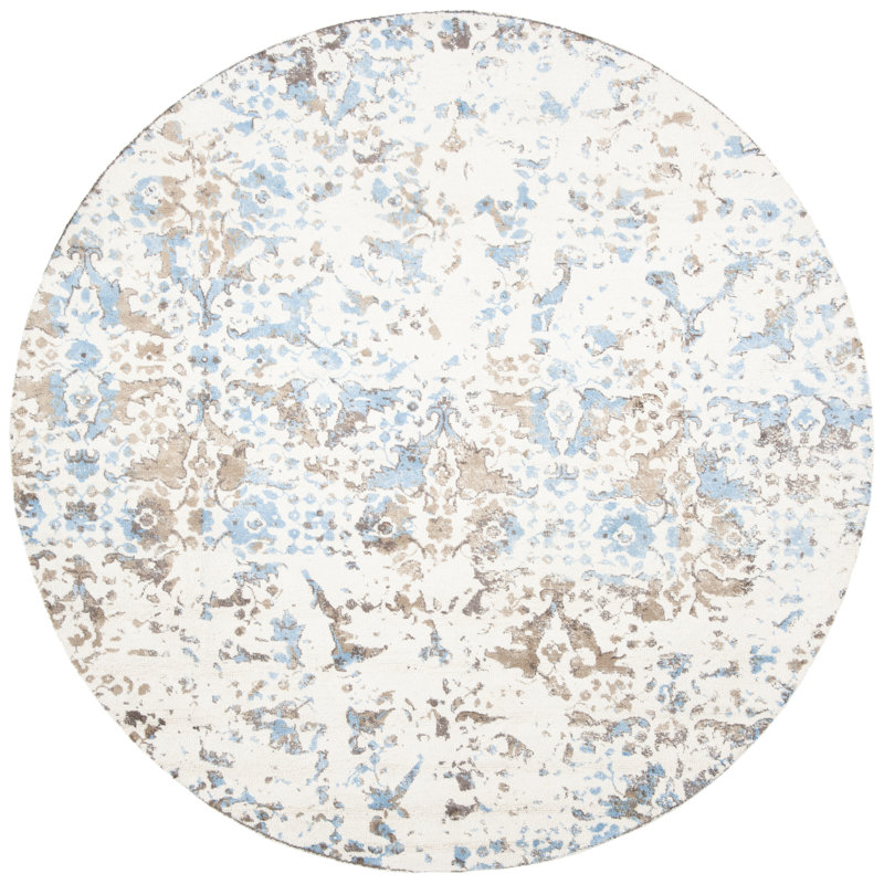 Stambaugh Hand Tufted Viscose Floral Rug, Round 6'