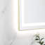 Miroir de meuble-lavabo mural 30 "X avec cadre en aluminium, avant et rétroéclairé, brouillard, mémoire, 3 couleurs, salle de bain à DEL à intensité variable continue en or brossé, surface pour éclairage à reflets clairs, couleur-130574760