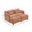 Zuri Upholstered 2-Seater Sectional Sofa with Ottomans-796484354