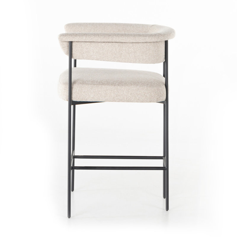 Grayson Counter and Bar Stool, Light Camel Polyester, Solid, Counter Stool (26.5" Seat Height)