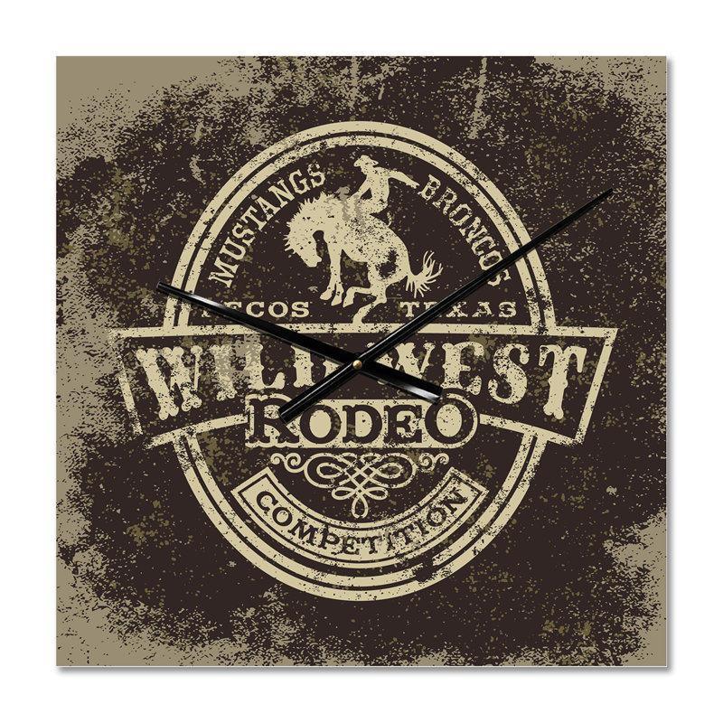 Wild West Rodeo - Horloge murale moderne, Grand