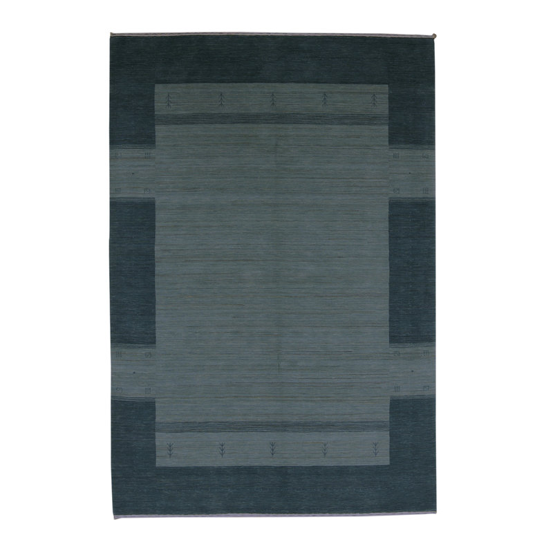 Gabbeh Wool Area Rug in Aqua