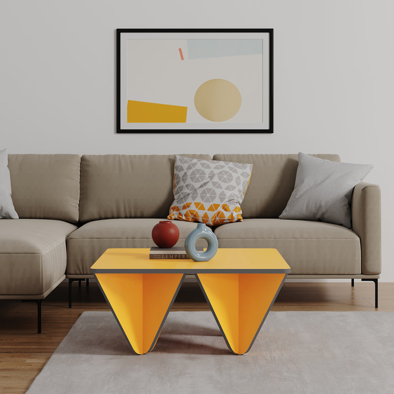 Table basse Haughton, Moutarde / anthracite