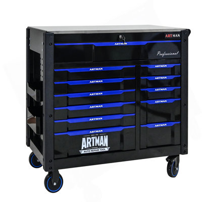 Wagon à outils multi-usages à 12 couches avec roues, plateau en fer