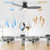 52" Alcena 3 - Blade LED Smart Flush Mount Ceiling Fans with Lights