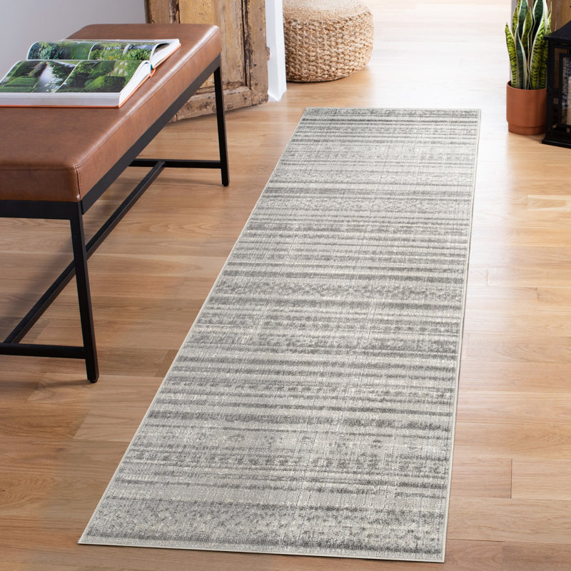 Washable Living Room Motif Traditional Area Rug – Soft Polypropylene Weaving, Low Pile, Non Slip Cotton Backing for Elegant Indoor Spaces, Grey