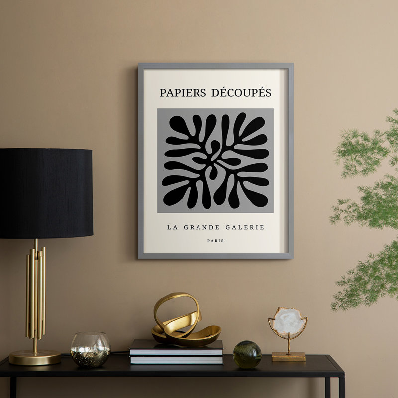 Matisse CECXCVI, reproduction d'art encadrée - bois massif, H 21 po x l 17 po, Gris