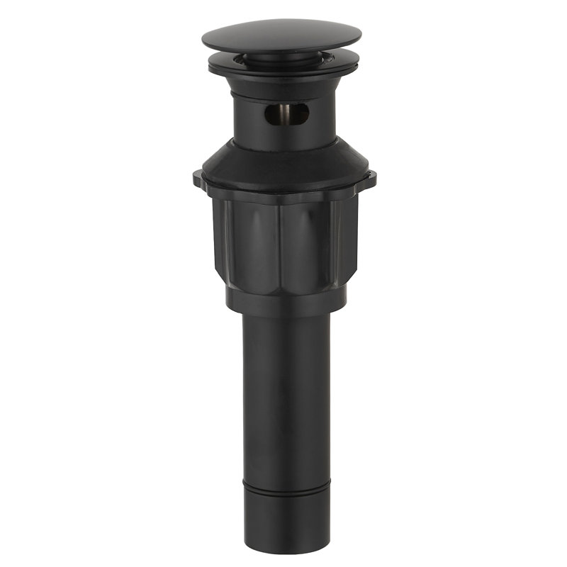 Drain escamotable de salle de bain avec trop-plein en noir mat