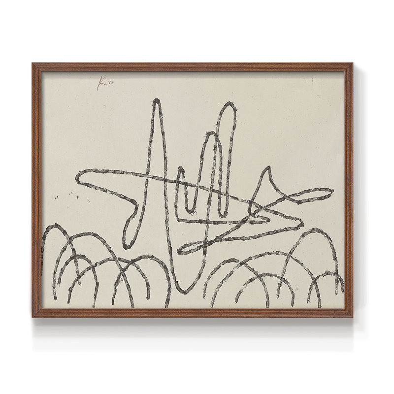Croquis rétro - Édition encadrée - Restickable, H 16 po x l 20 po, Noyer