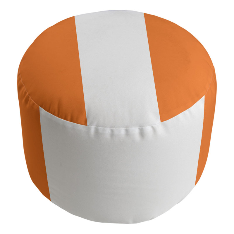 Repose-pieds cubique rond à rayures 20,5", Orange / blanc / orange