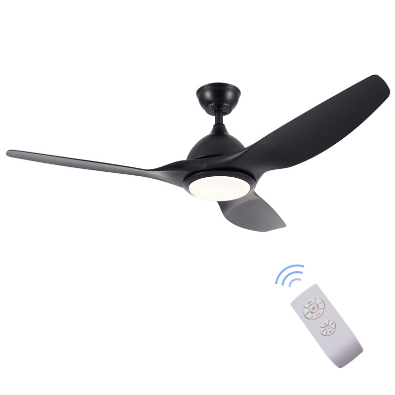 Asura 52" 3 - Blade Propeller Ceiling Fan with remote control and light kit included