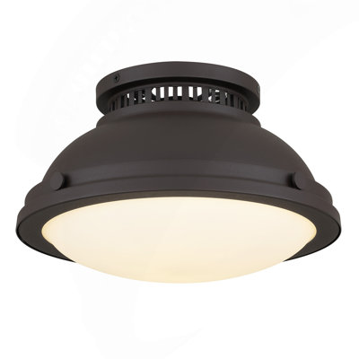 1-Light 11-in Dark Bronze Flush Mount