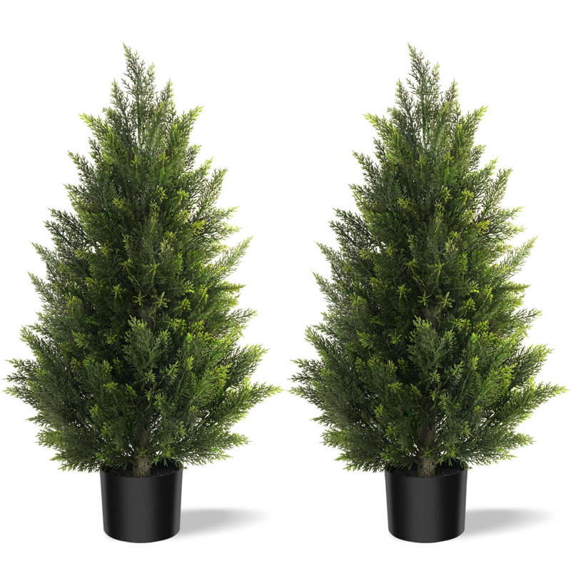 Cèdre artificiel dans un pot, faux arbre, H 35,4 po x l 17,7 po x P 17,7 po