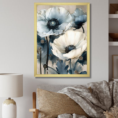 Bouquet de pavot bleu et blanc sérénade