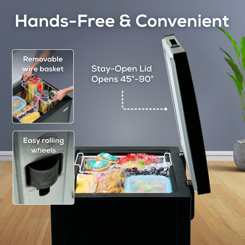 Igloo 3.5 cu. ft. Garage Ready Chest Freezer with Adjustable Temperature Controls, Black