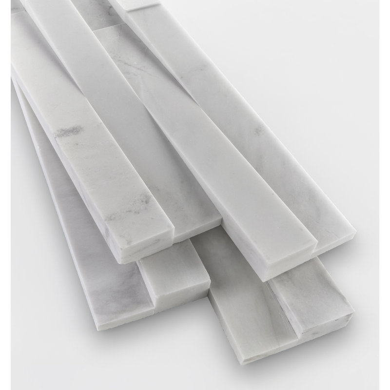 Weave Panel 6in.x22in. Honed Marble Wall Tile, Porcelain