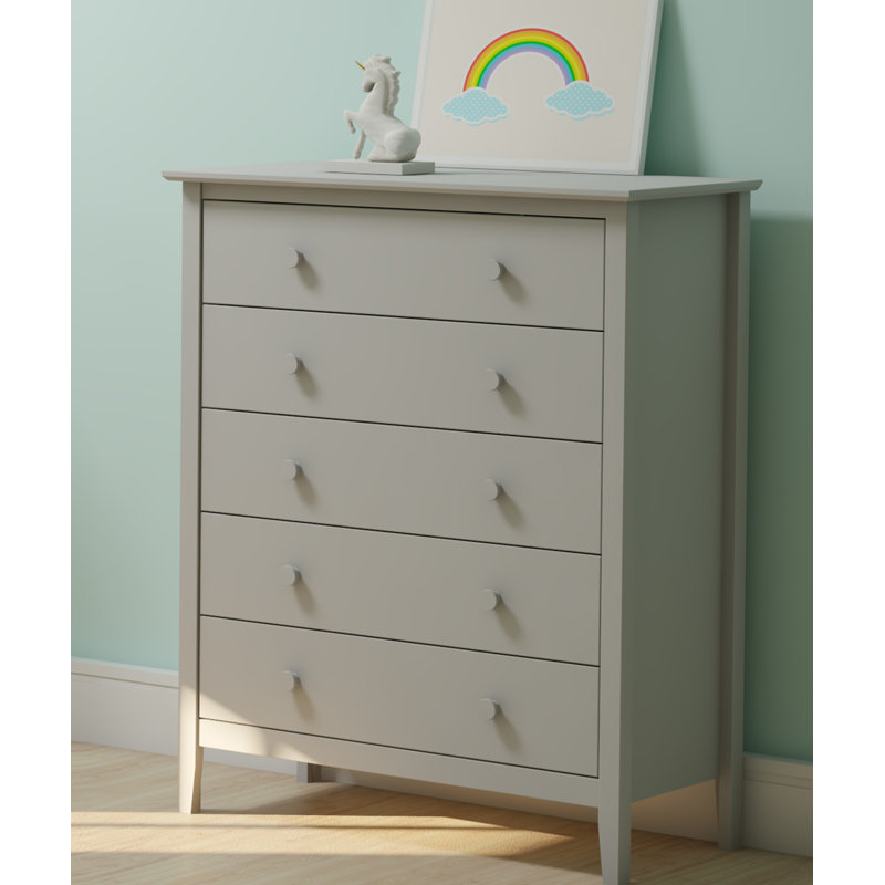 Commode 5 tiroirs Simplicity, Gris colombe