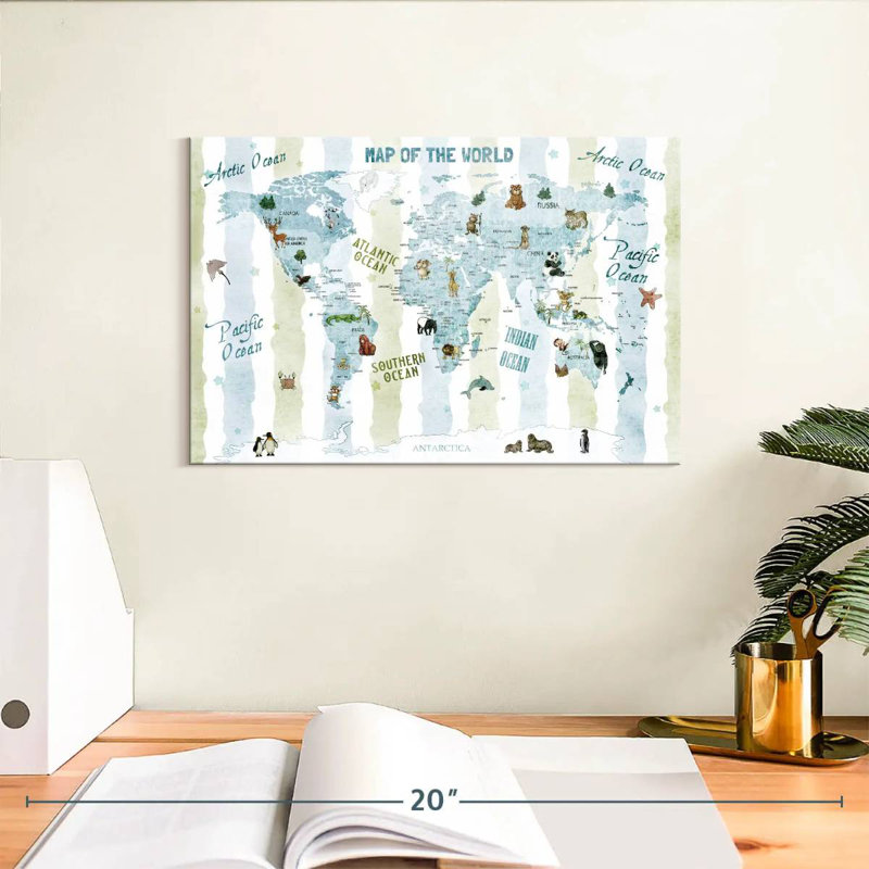 Carte du monde Aliaz, H 8 po x l 12 po