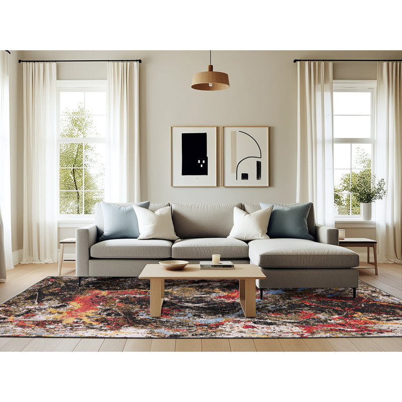 Abstract Indoor Rug, Rectangle 6' x 9'