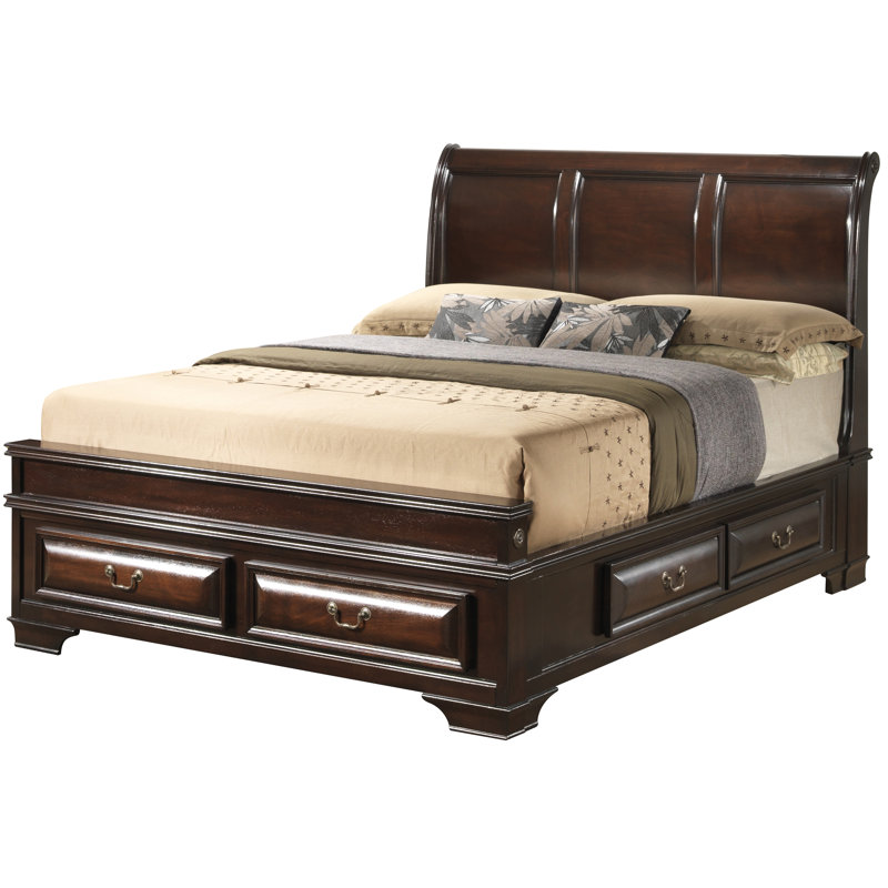East Bay Storage Sleigh Bed, King, Cappuccino