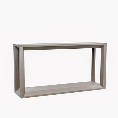 60" Rectangular Solid Wood Veneer Console Table, Wide Sofa Table, Behind Couch Table with Ample Storage for Entryway & Living Room