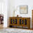 Mid Century Modern Storage Sideboard - 60" TV Media Console With Geometric Pattern & Adjustable Shelves-832441572